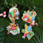 4 Pcs Cruise Door Magnets Parrot Cruise Decor, Wine Glass Theme