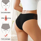 Shelliy Lace-Trim Ice-Silk Brief featuring delicate romantic lace detailing and ultra-soft comfort waistband — Cozy french aesthetic everyday lingerie (View 5)