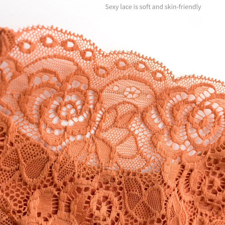 Shelliy Lace-Trim Hollow-Out Cotton Brief featuring delicate romantic lace detailing and ultra-soft comfort waistband — Cozy french aesthetic everyday lingerie (View 3)