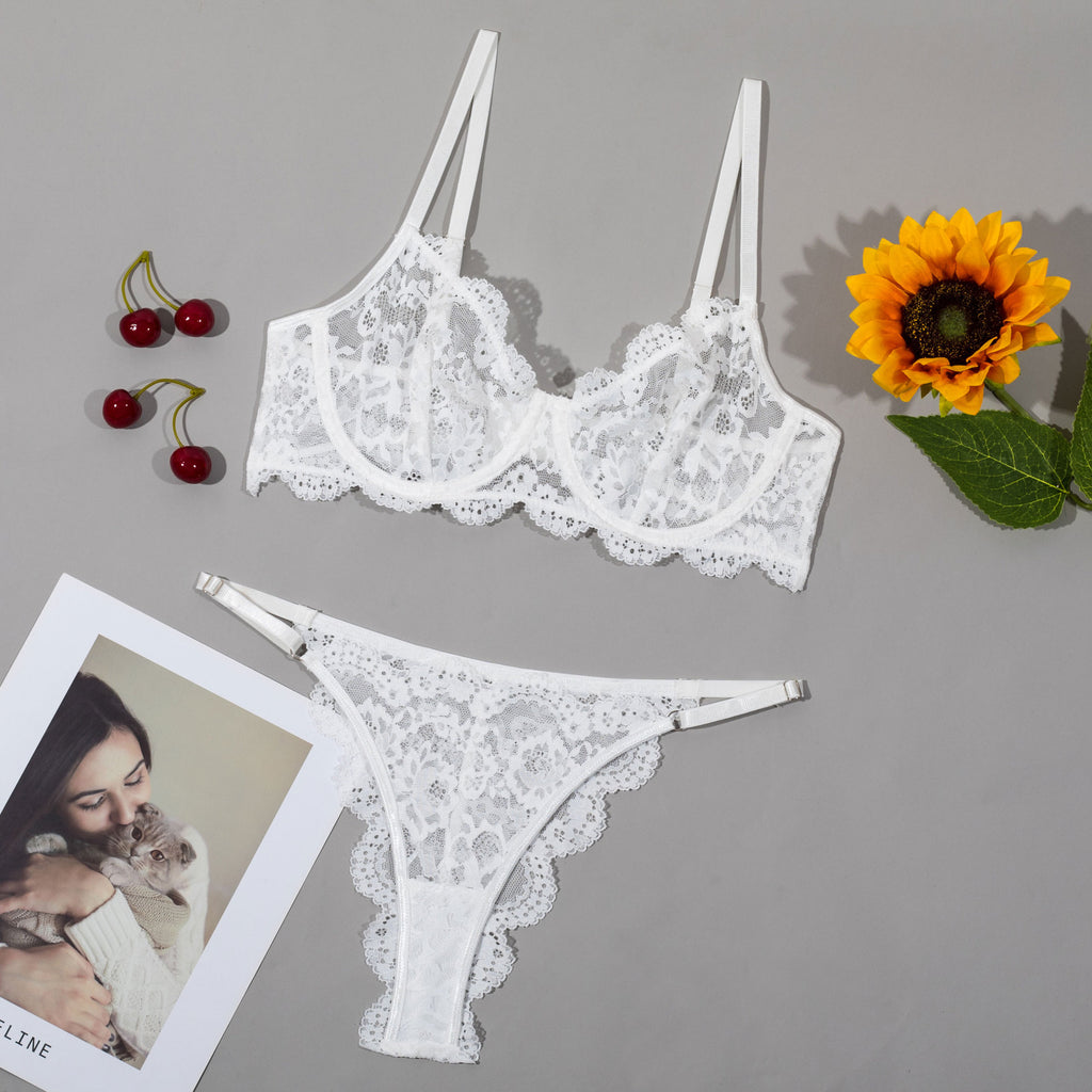 White French Wired Lace 2-Piece Set — Shelliy Official