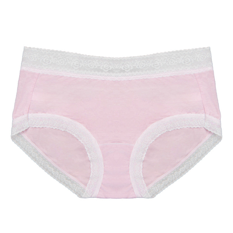 Shelliy Minimalist Cotton Lace-Trim Brief