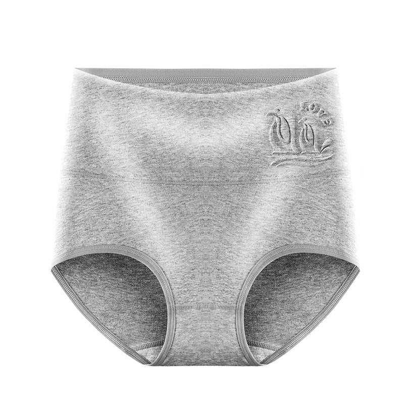 Heather Gray Shelliy Printed Cotton Brief Front — Mid-Rise