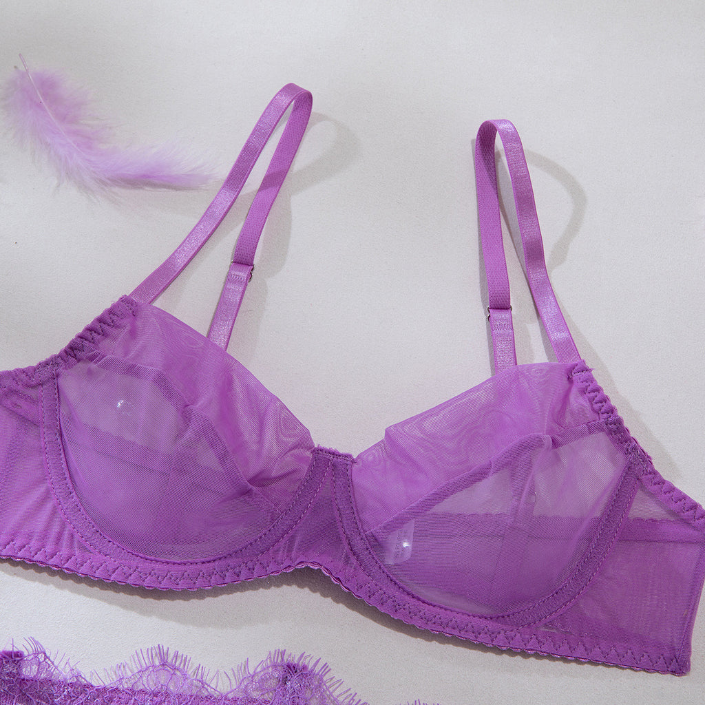 Shelliy Dark Romance Tulle Tutu Sheer 4-Piece Set