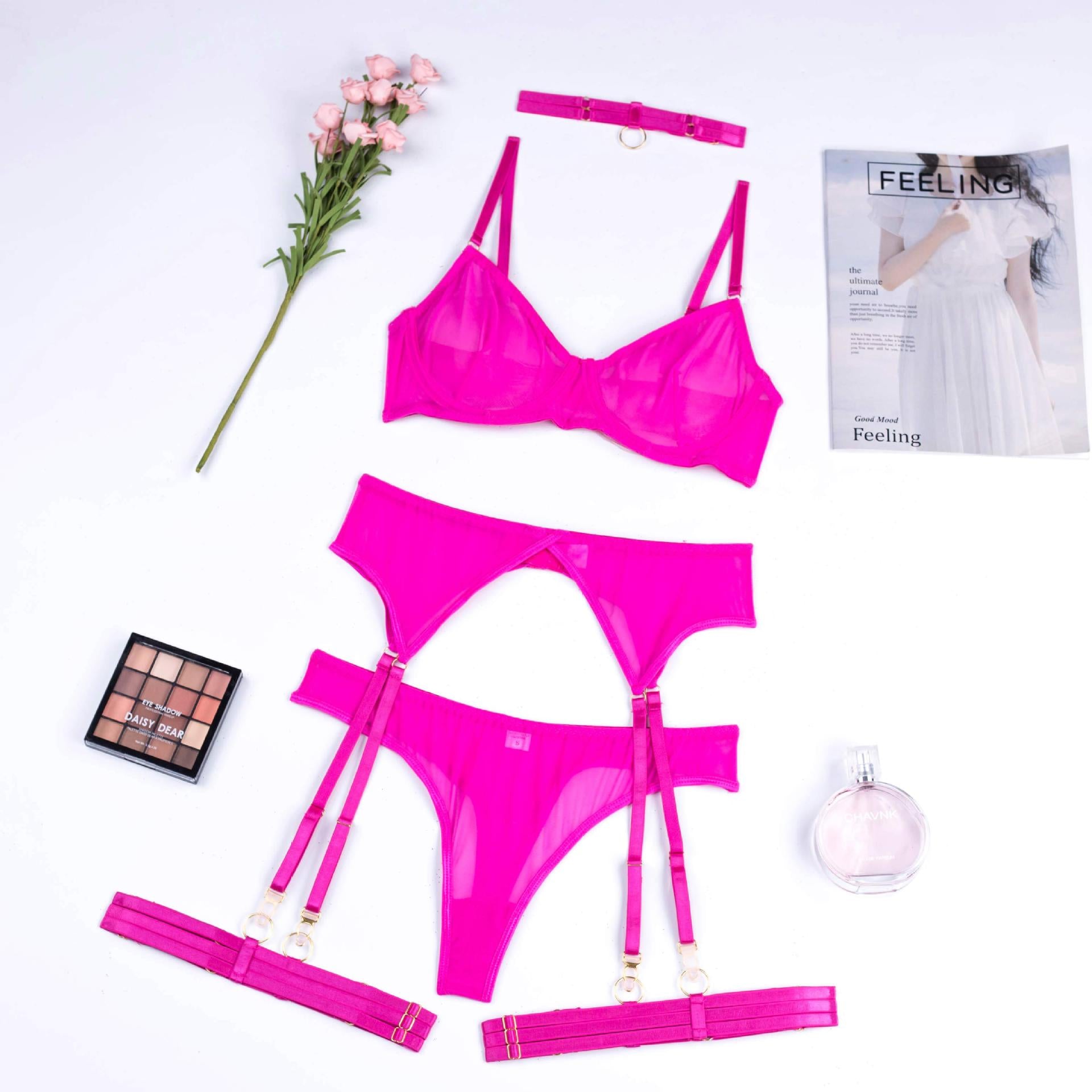 Rose Minimalist Wired Mesh 4-Piece Set — Shelliy Official