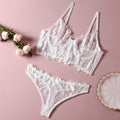 Shelliy Coquette Lace Boned Cami Corset Set White