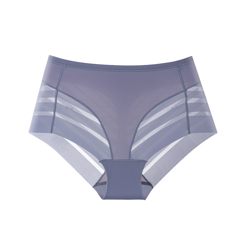 Shelliy Minimalist Lace-Trim Ice-Silk Brief