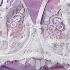 Shelliy Midnight Luxe Eyelash Lace Garter 4-Piece Set