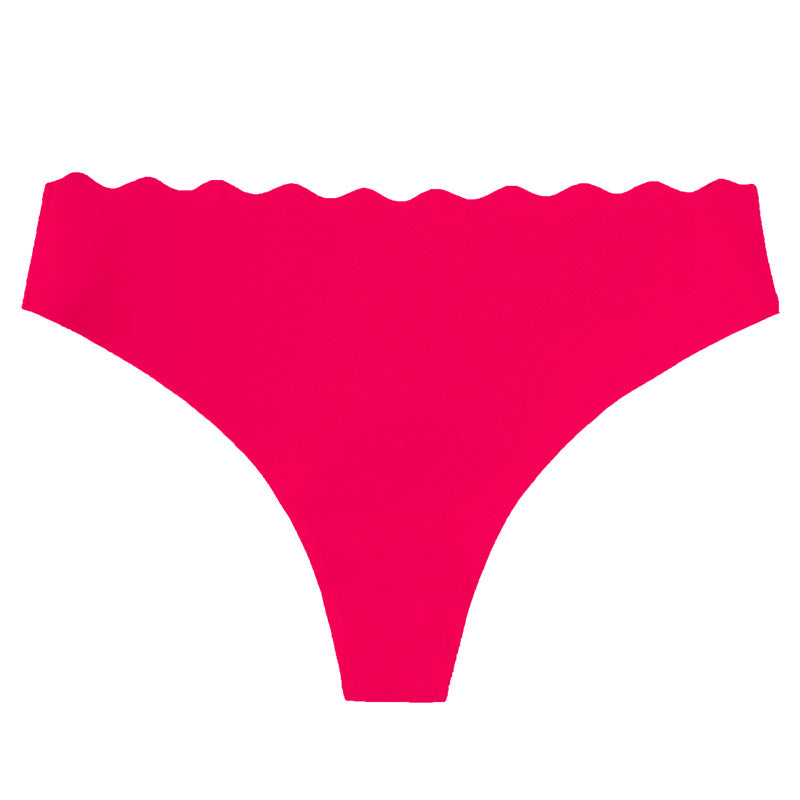 Shelliy Seamless Scalloped Low-Rise Brief Detail Close-Up — Shelliy Official