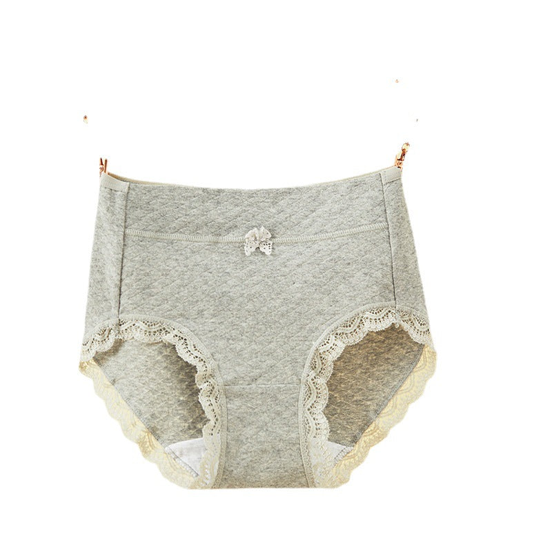 Shelliy Jacquard Cotton Brief Light Gray front on hanger, white background — Cotton-Gusset