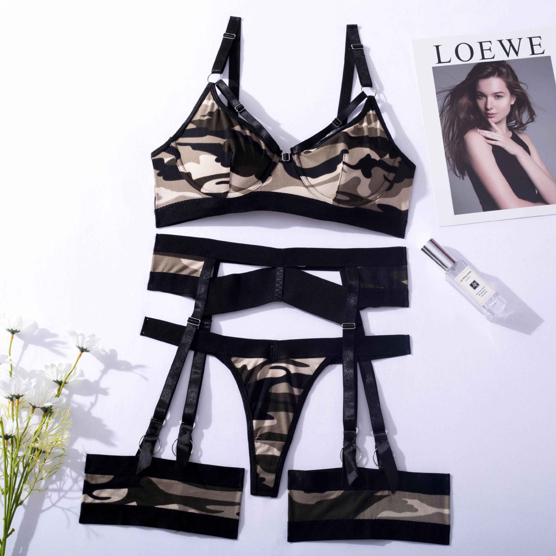 Camo Midnight Luxe Harness Garter 2-Piece Set — Shelliy Official