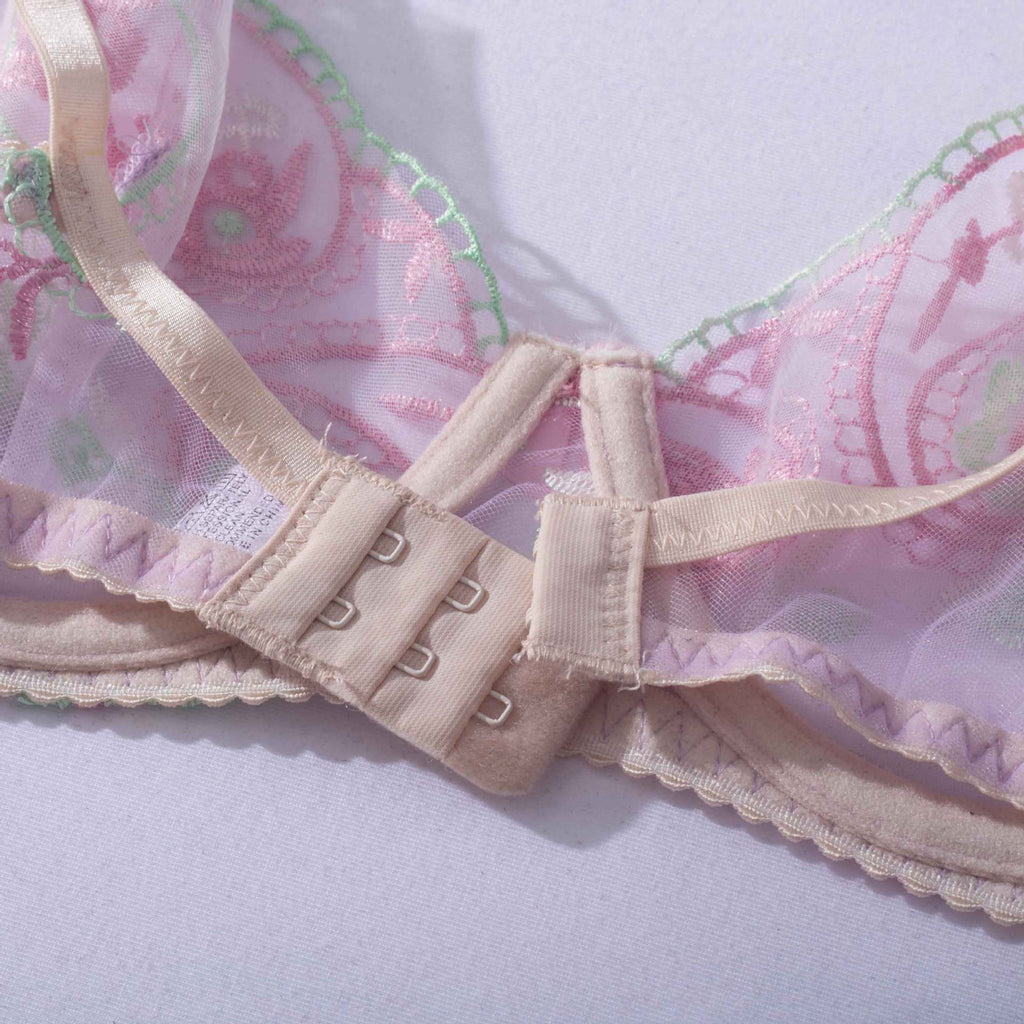 Shelliy Coquette Embroidered Sheer Balconette Garter Set