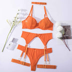 Orange Minimalist Wired Mesh 4-Piece Set — Shelliy Official
