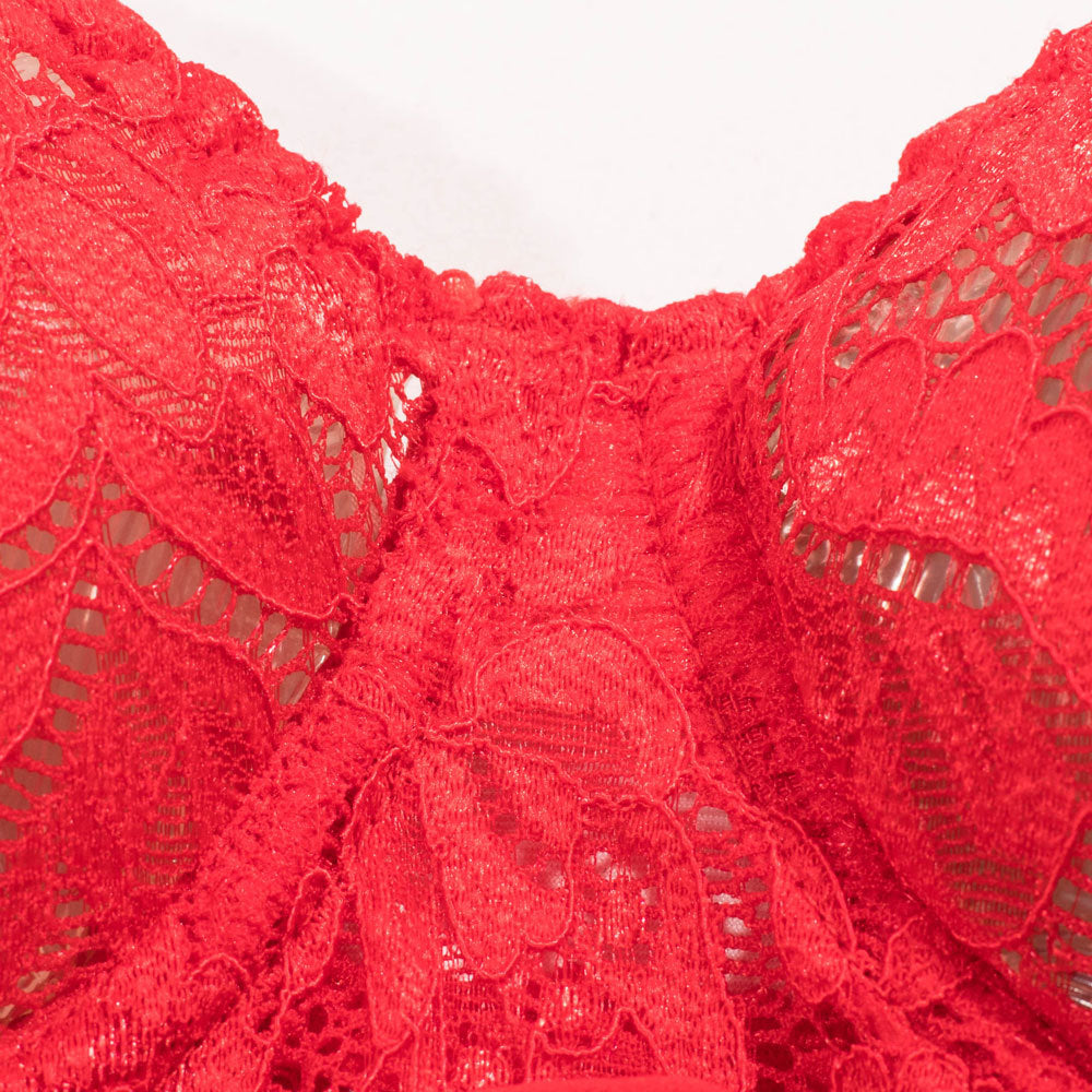 Shelliy Midnight Lace-Up Lace 3-Piece Garter & Thong Set