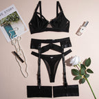 Black Midnight Luxe Harness Garter 2-Piece Set — Shelliy Official