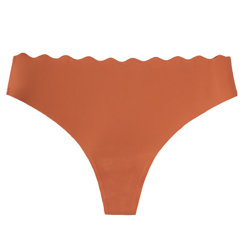 Brown Shelliy Seamless Scalloped Low-Rise Brief — Shelliy Official