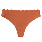 Brown Shelliy Seamless Scalloped Low-Rise Brief — Shelliy Official