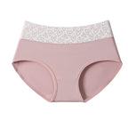 Waistband Heart Print Shelliy Coquette Printed High-Waist Cotton Brief Front flat lay — Printed