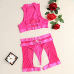 Shelliy Midnight Luxe Sheer Halter 3-Piece Set