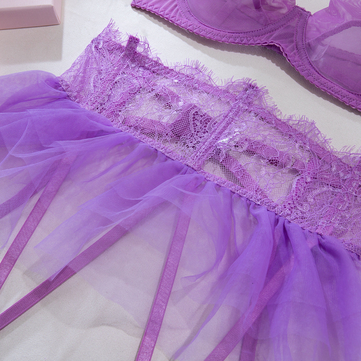 Shelliy Dark Romance Tulle Tutu Sheer 4-Piece Set