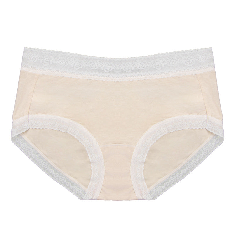 Shelliy Minimalist Cotton Lace-Trim Brief