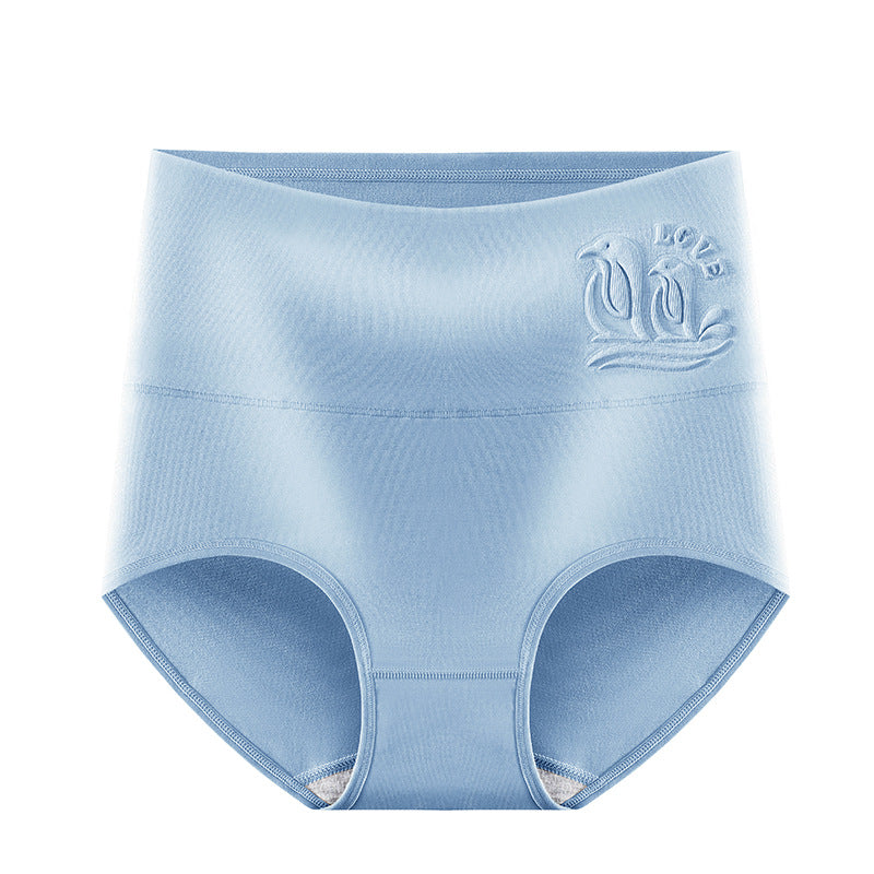 Dusty Blue Shelliy Printed Cotton Brief Front — Mid-Rise