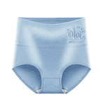 Dusty Blue Shelliy Printed Cotton Brief Front — Mid-Rise