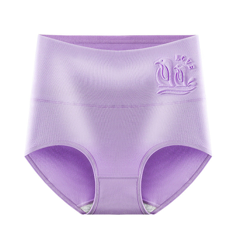 Lavender Shelliy Printed Cotton Brief Front — Mid-Rise