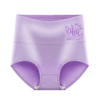 Lavender Shelliy Printed Cotton Brief Front — Mid-Rise