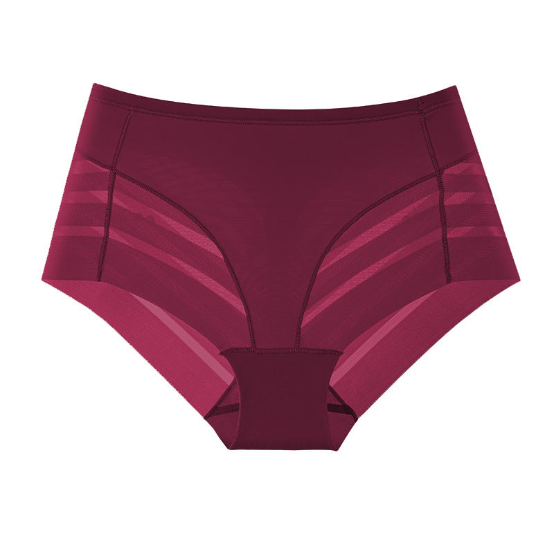 Shelliy Minimalist Lace-Trim Ice-Silk Brief