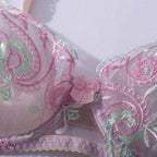 Shelliy Coquette Embroidered Sheer Balconette Garter Set