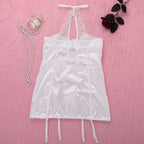 Shelliy Midnight Luxe Lace Halter Push-Up Bodysuit