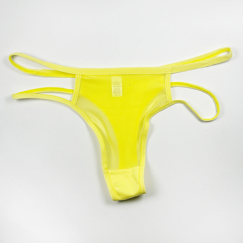 Gold Shelliy Sheer Mesh Bikini Brief