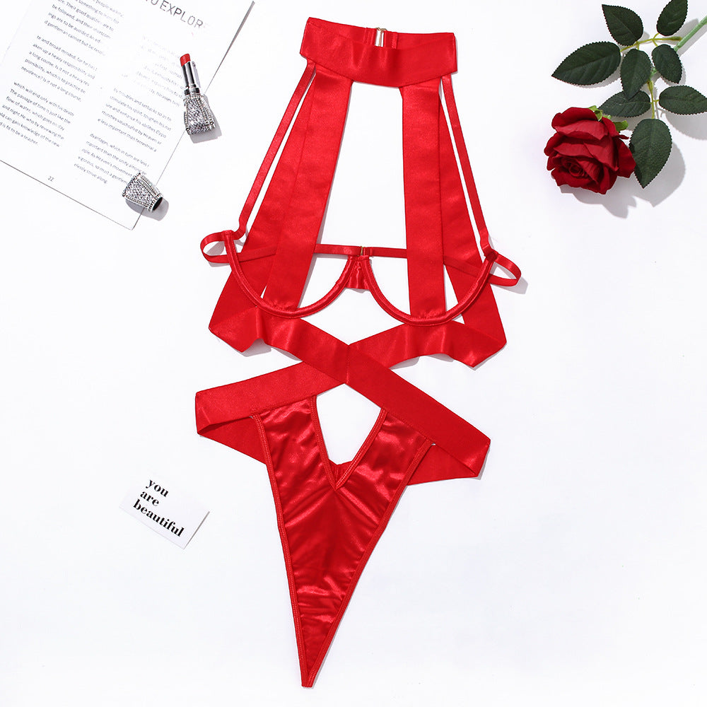 Shelliy Midnight Luxe Crisscross Cage Bodysuit