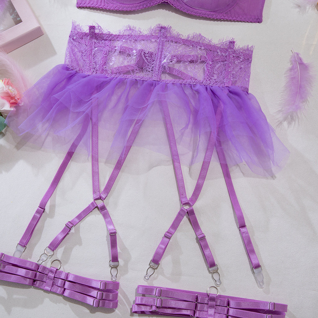 Shelliy Dark Romance Tulle Tutu Sheer 4-Piece Set