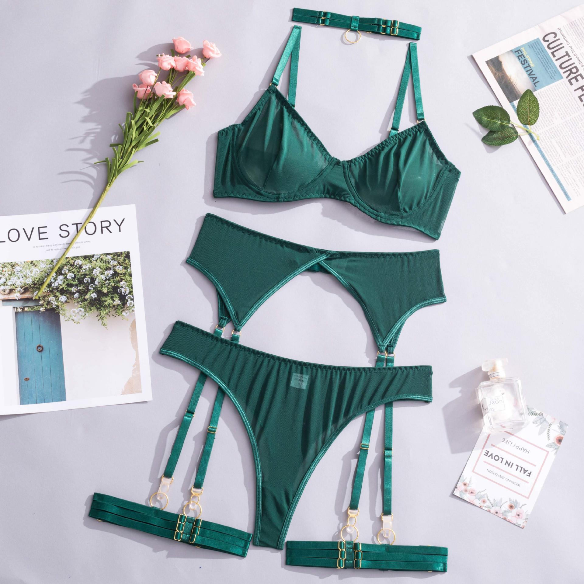 Emerald Minimalist Wired Mesh 4-Piece Set — Shelliy Official