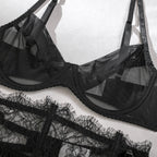 Shelliy Dark Romance Tulle Tutu Sheer 4-Piece Set
