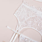 Shelliy French Embroidered 4-Piece Garter Thong Set