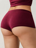 Burgundy Shelliy Brief Front — Seamless