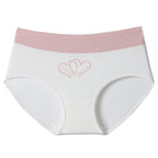 Two Hearts One Love Print Shelliy Coquette Printed High-Waist Cotton Brief Front flat lay — Printed