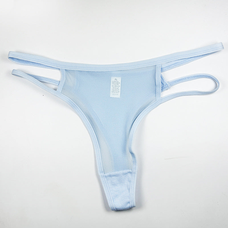 Light Blue Shelliy Sheer Mesh Bikini Brief