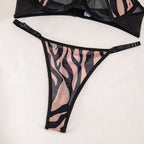 Shelliy Coquette Sheer Chain-Detail 4-Piece Lingerie Set