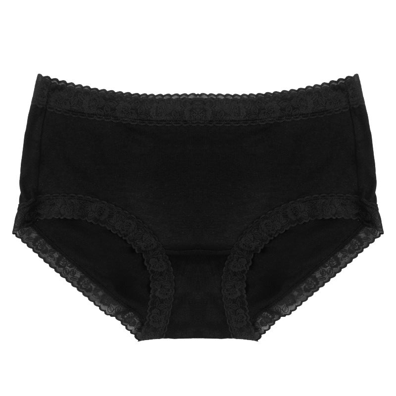 Shelliy Minimalist Cotton Lace-Trim Brief