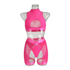 Rose Midnight Luxe Sheer Halter 3-Piece Set — Shelliy Official