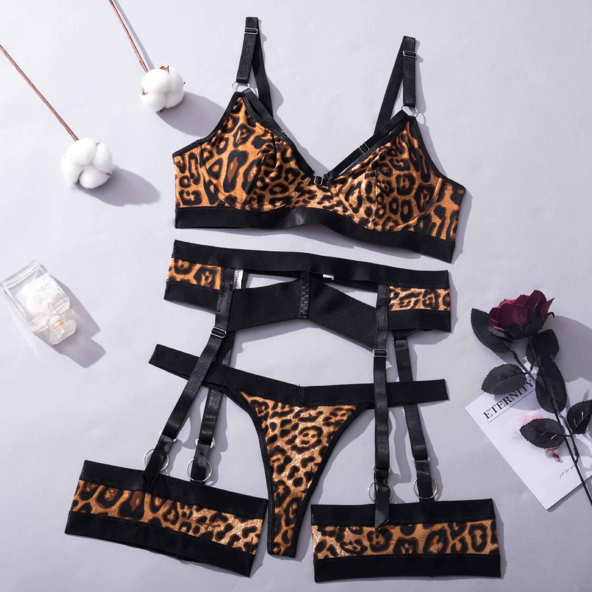 Leopard Midnight Luxe Harness Garter 2-Piece Set — Shelliy Official