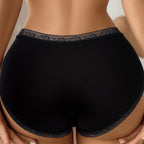 Shelliy Minimalist Cotton Lace-Trim Brief