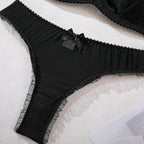 Shelliy Coquette Ruffled-Scallop Sheer Mesh 2-Piece Lingerie Set