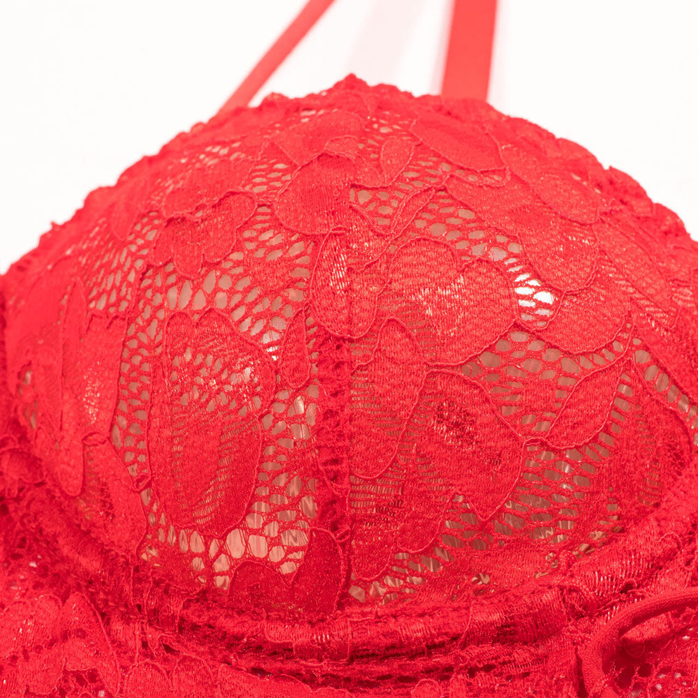 Shelliy Midnight Lace-Up Lace 3-Piece Garter & Thong Set