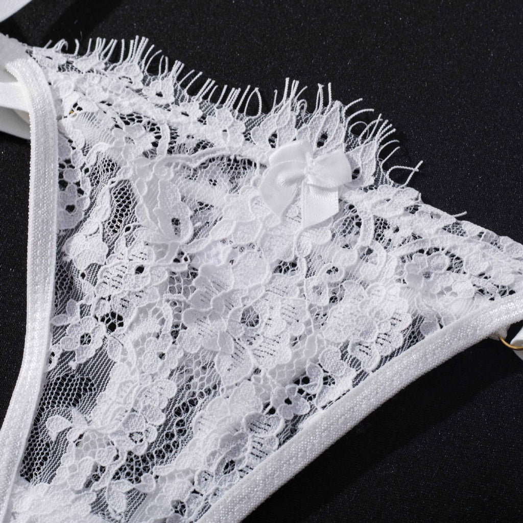 Shelliy French Sheer Lash-Lace 4-Piece Set