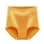 Turmeric Yellow Shelliy Printed Cotton Brief Front — Mid-Rise