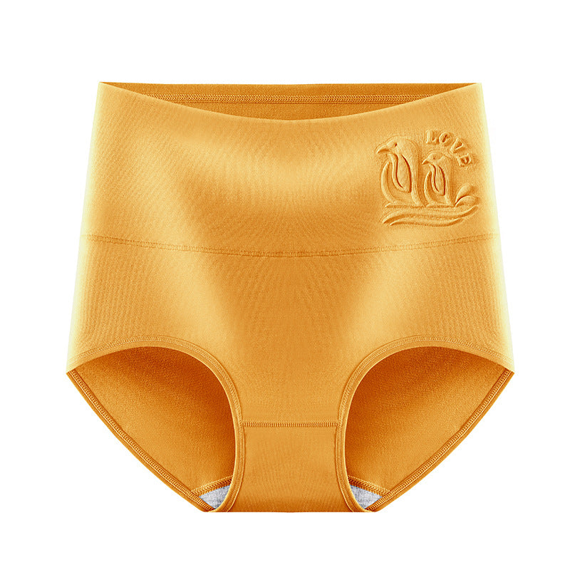 Turmeric Yellow Shelliy Printed Cotton Brief Front — Mid-Rise